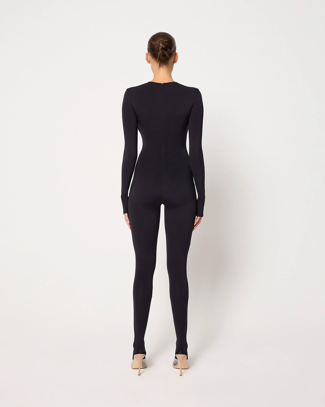 Black Long Sleeve Footed Baby Bodysuit