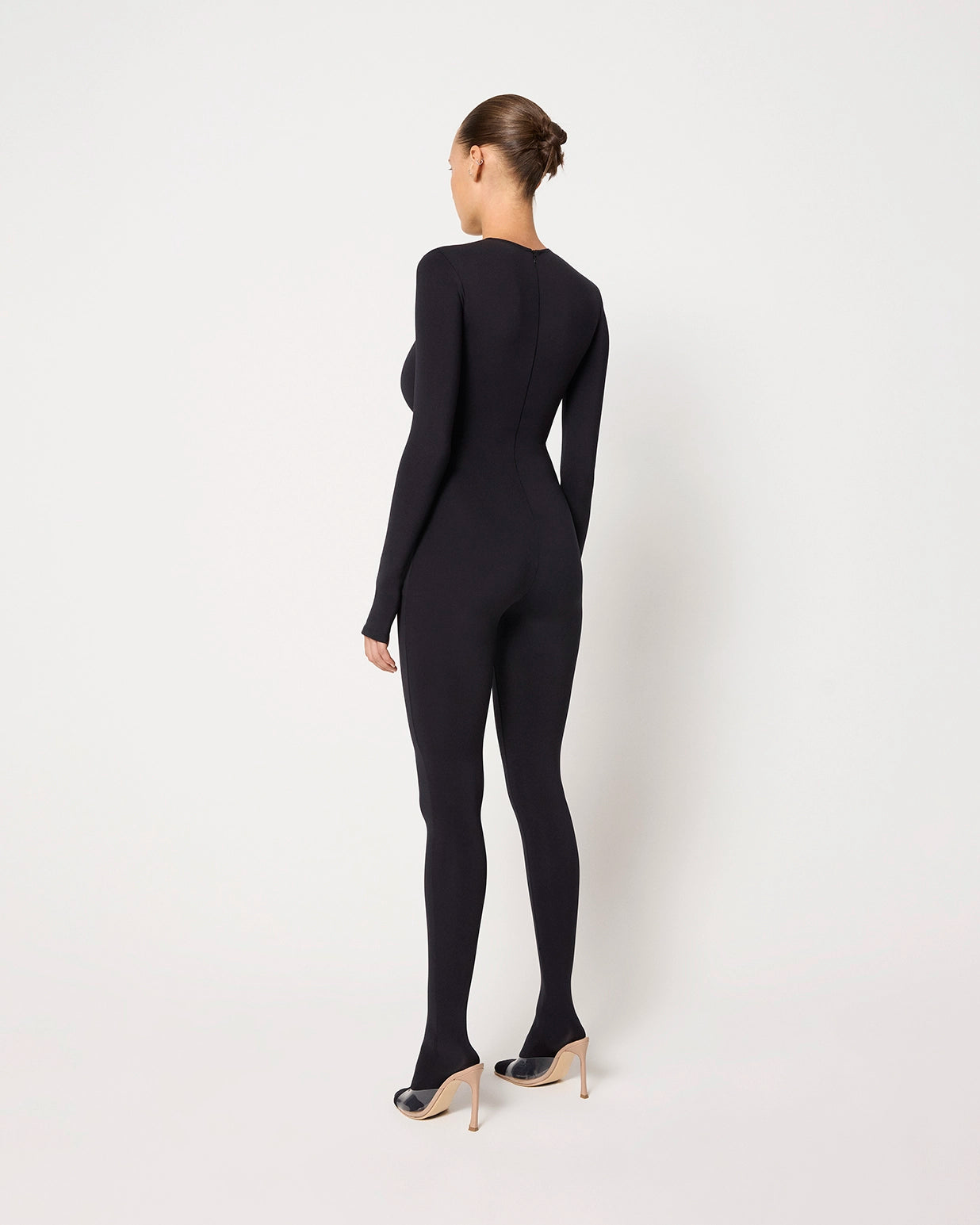 Black Long Sleeve Footed Baby Bodysuit