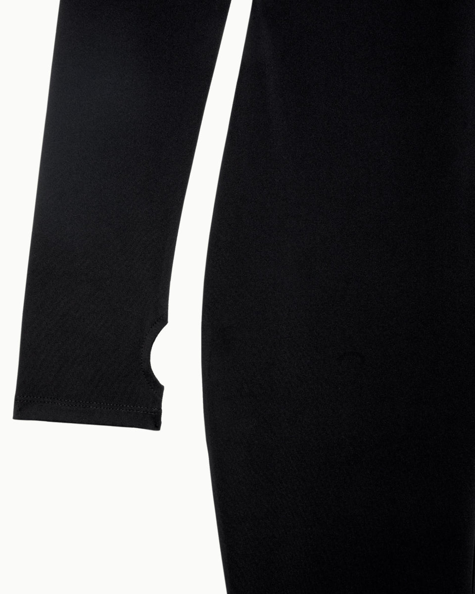 Black Long Sleeve Footed Baby Bodysuit