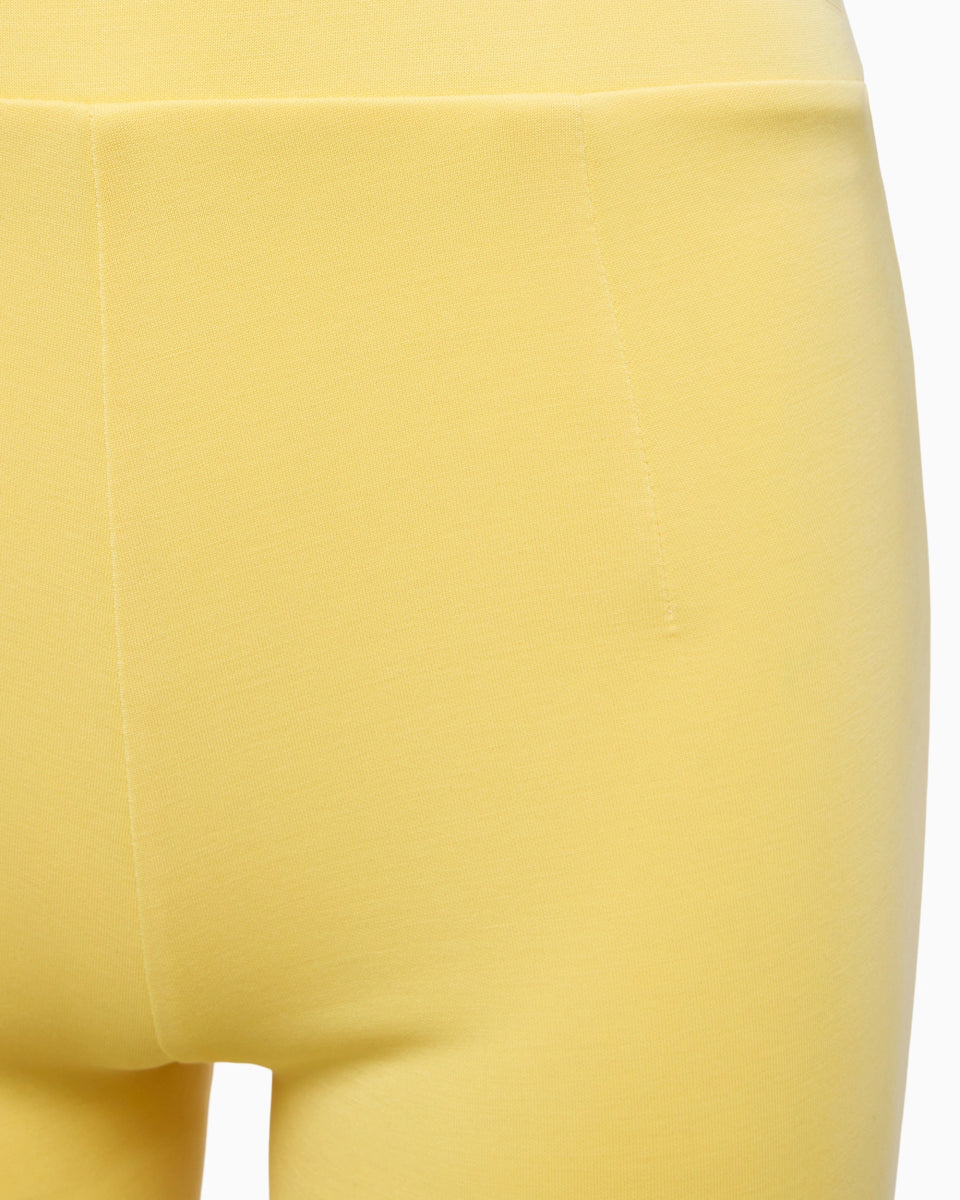 Butter Yellow Sueded Stretch Low Rise Pants