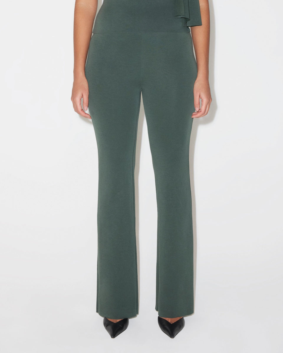 Evergreen Stretch Suede Low-Rise Pants