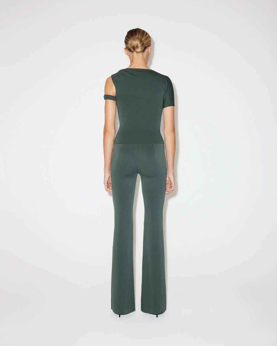 Evergreen Stretch Suede Low-Rise Pants