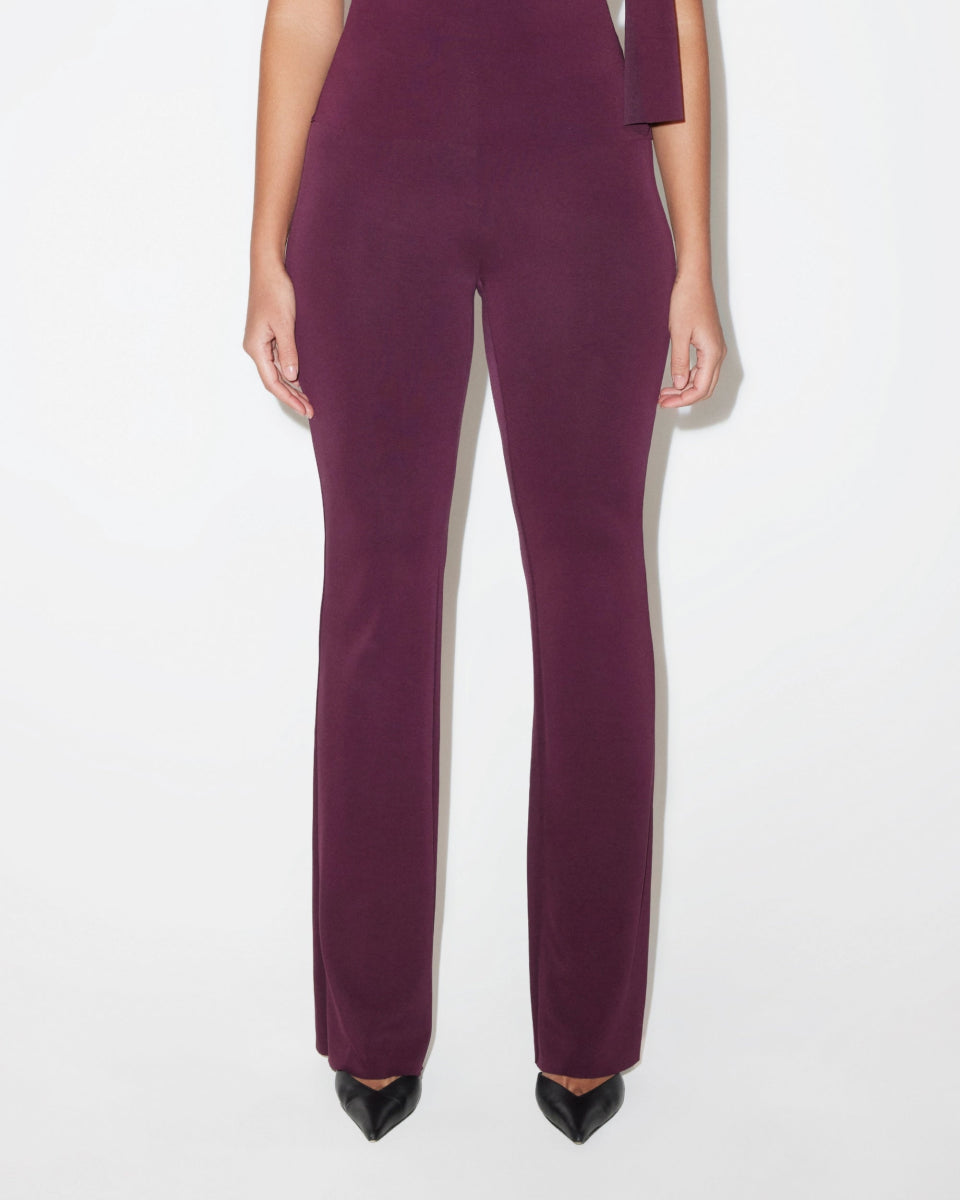 Black Cherry Sueded Stretch Low-Rise Pants