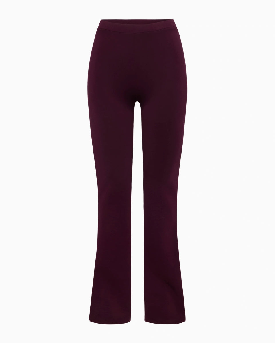 Black Cherry Sueded Stretch Low-Rise Pants