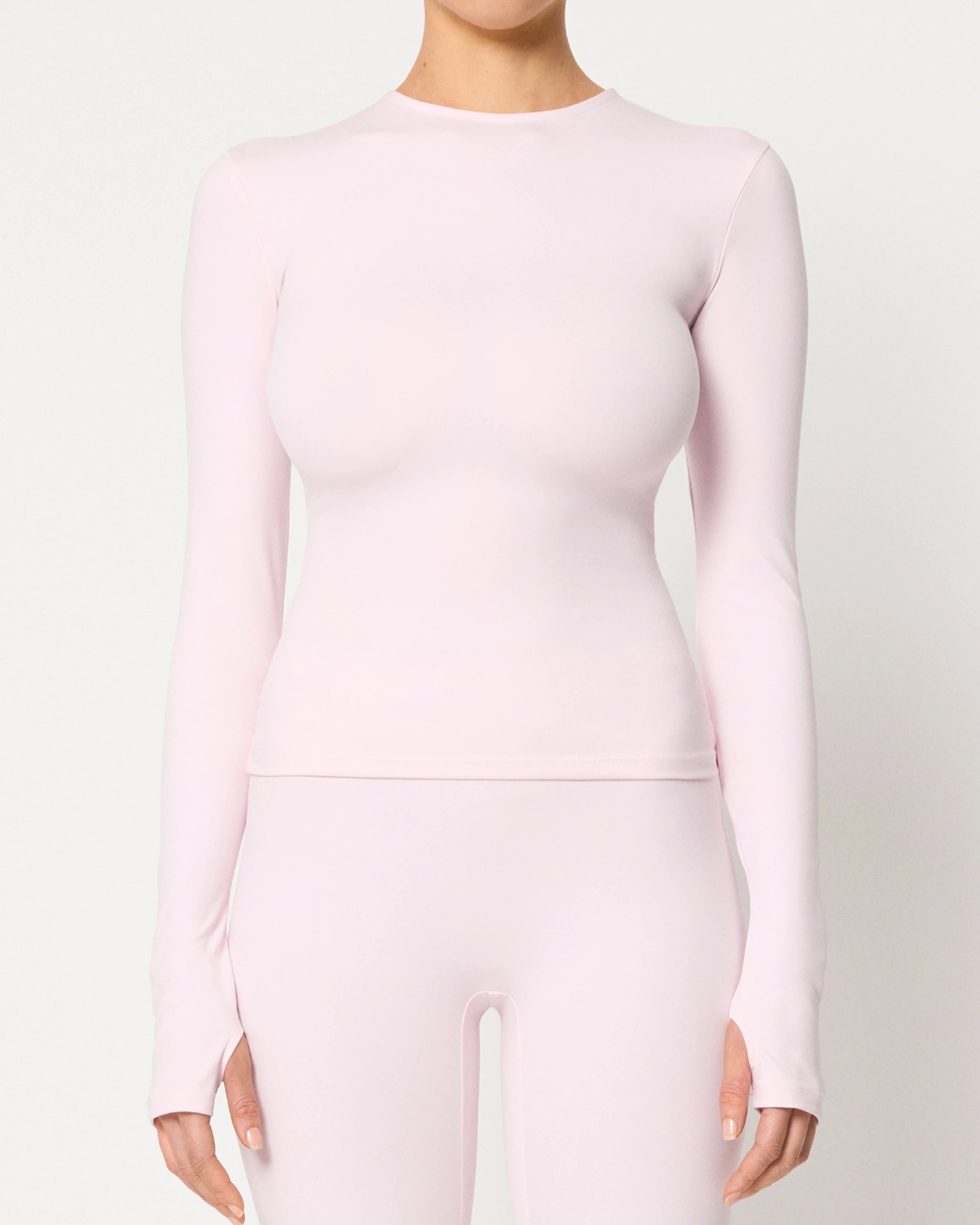 Powder Pink Thumb Hole Long Sleeve Tee