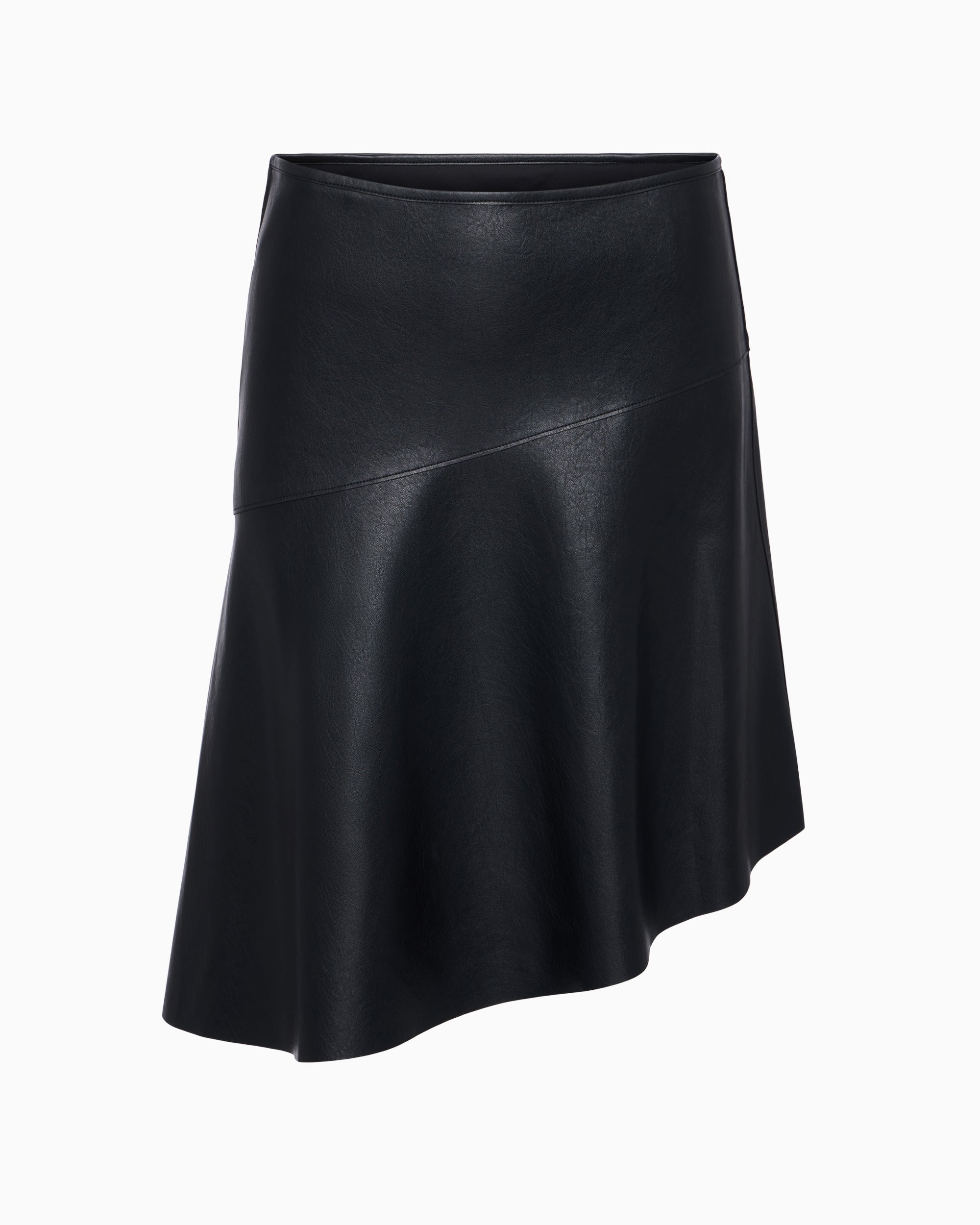 Black Faux Leather Asymmetrical Skirt - Stylish & Trendy