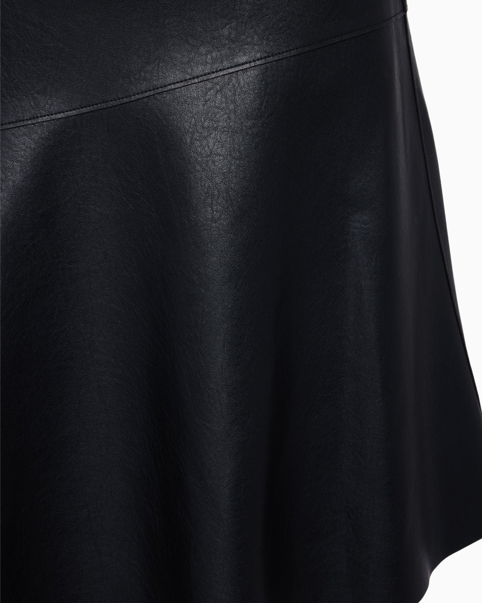 Black Faux Leather Asymmetrical Skirt - Stylish & Trendy