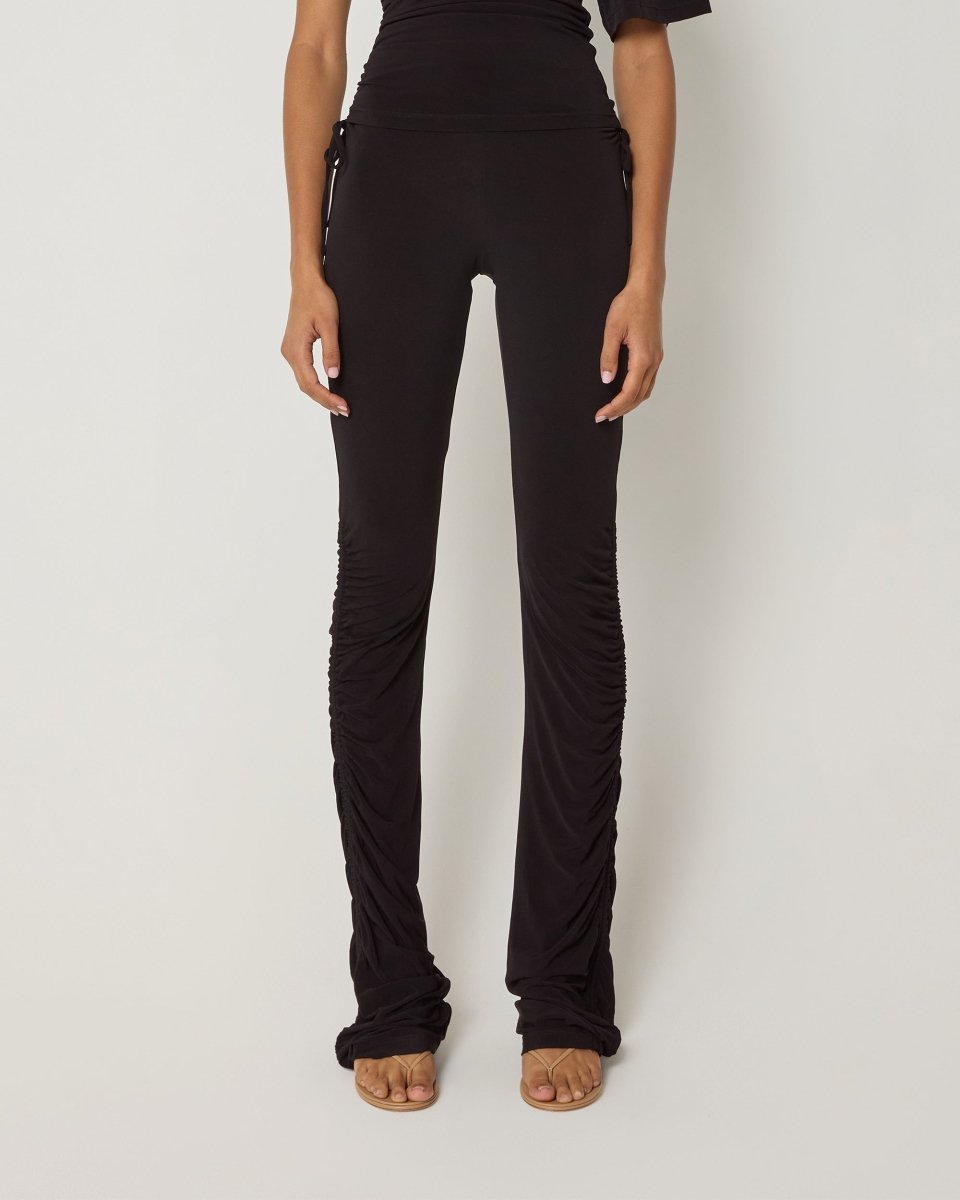 Black Ruched Pants for Stylish Comfort