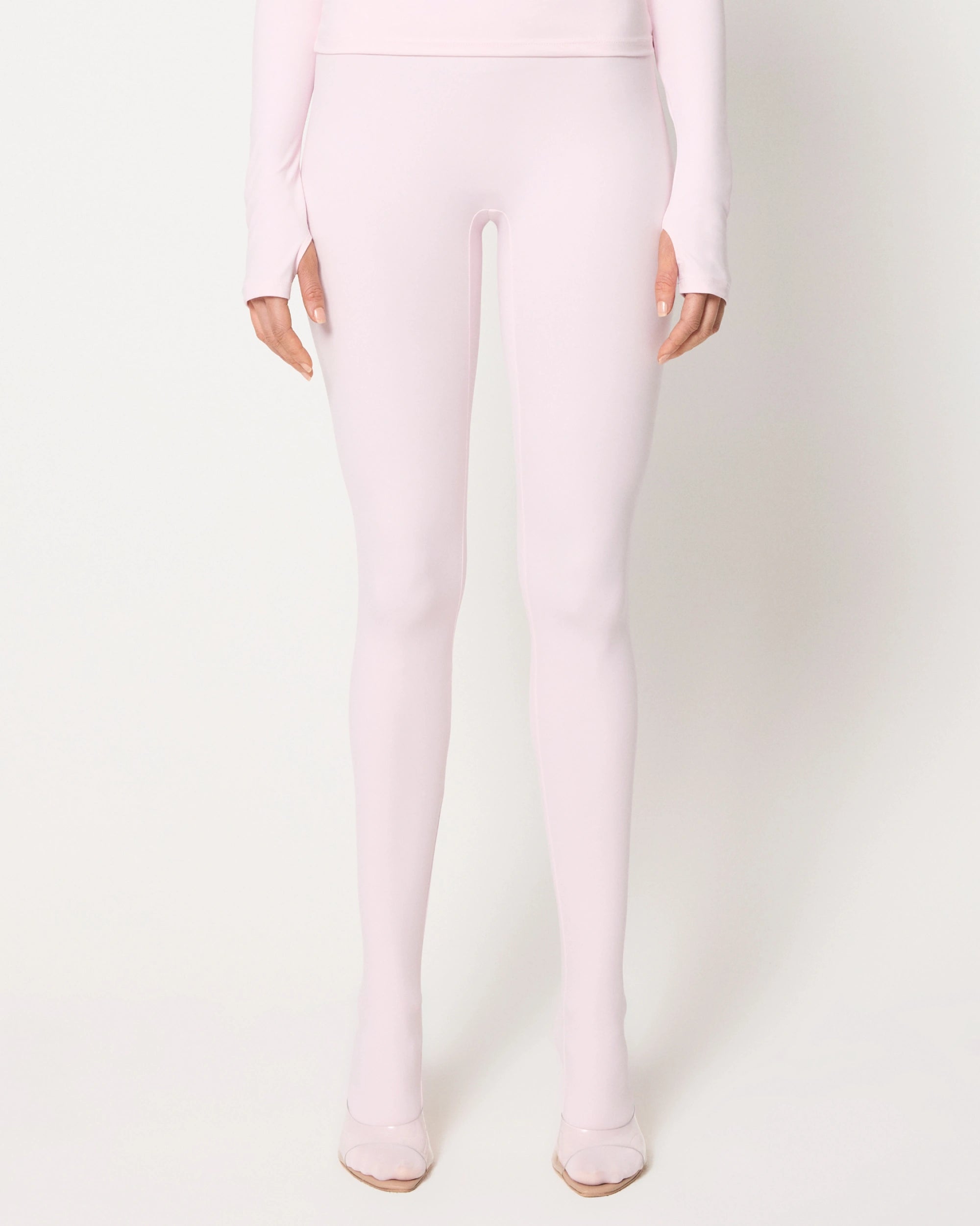 Powder Pink Footed Baby Leggings