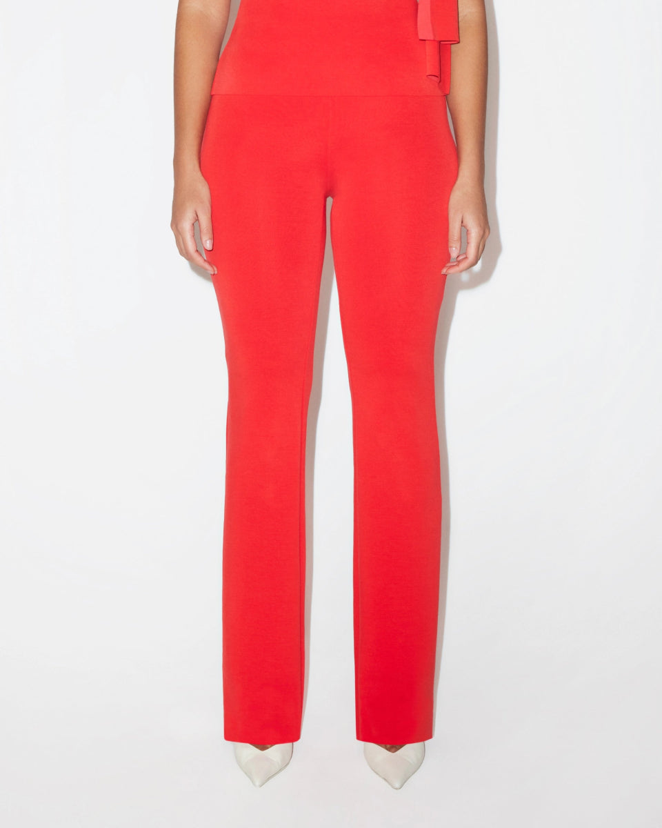 Tomato Sueded Stretch Low-Rise Pants