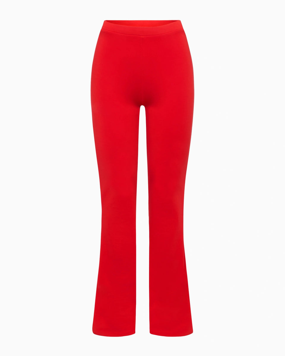 Tomato Sueded Stretch Low-Rise Pants