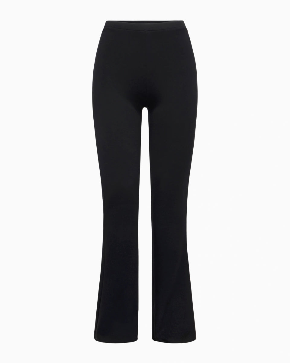 Black Stretch Suede Low-Rise Pants
