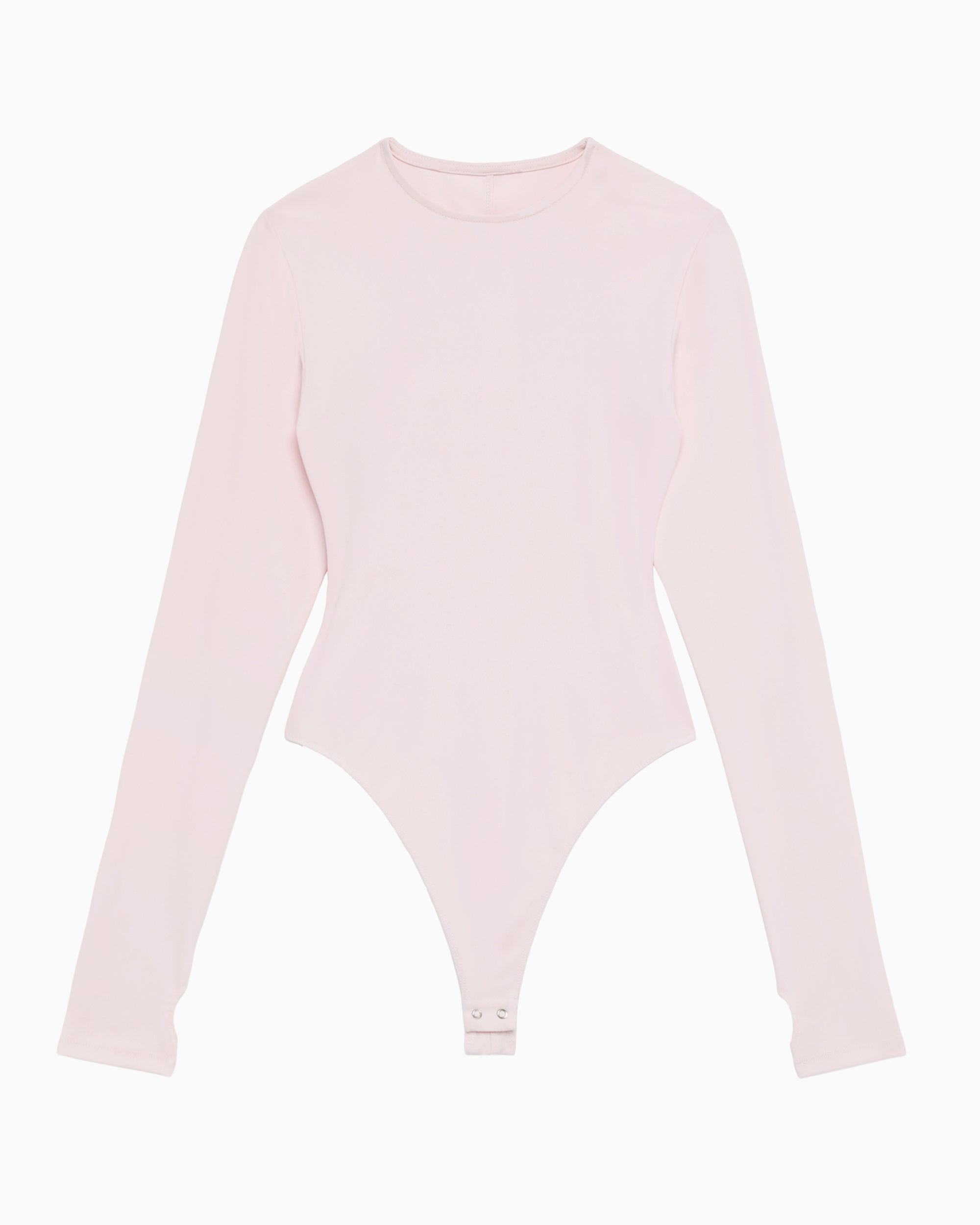 Powder Pink Long Sleeve Bodysuit for Women