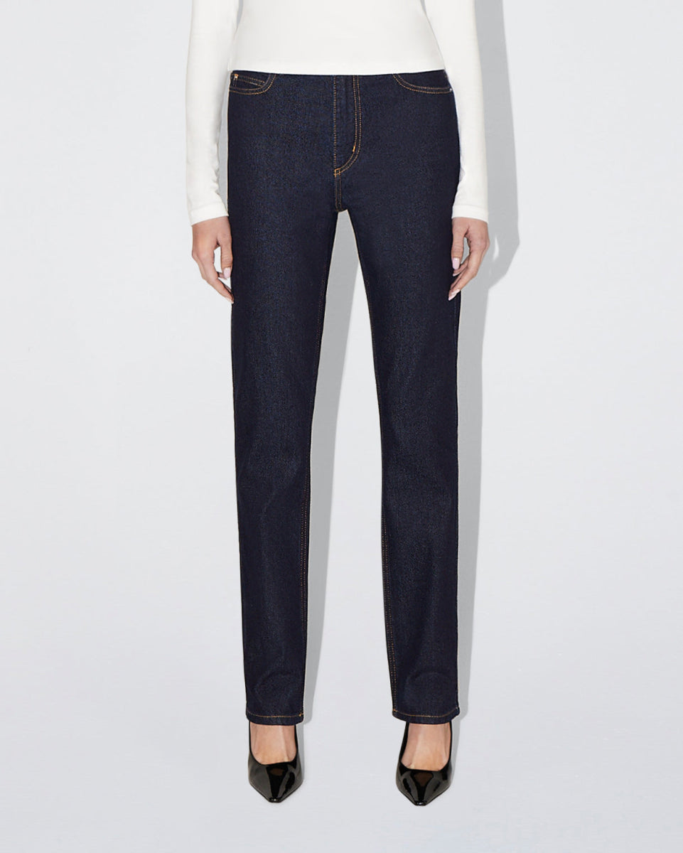 Dark Wash Classic Straight Leg Jeans