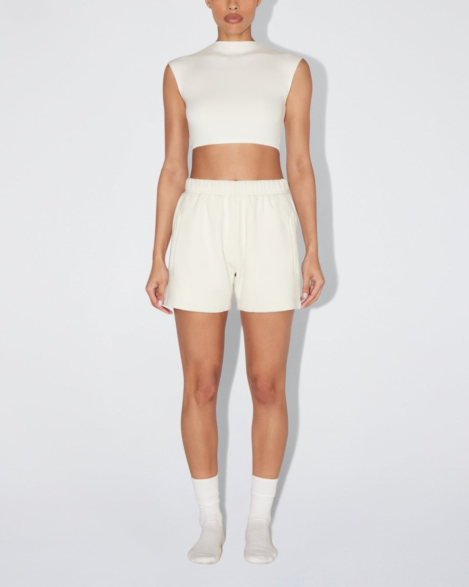 Ecru Fleece Shorts for Comfort