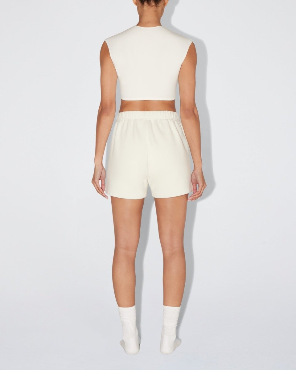Ecru Fleece Shorts for Comfort