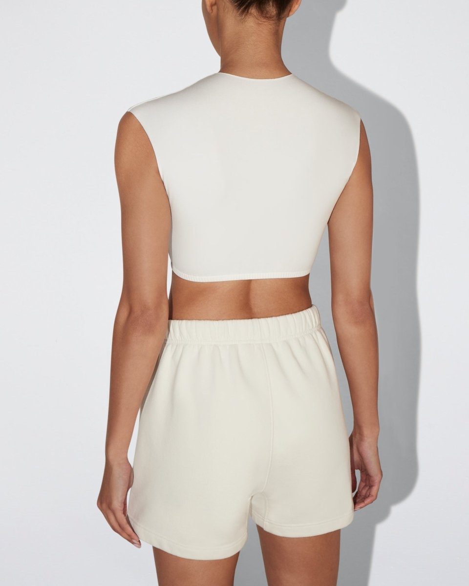 Ecru Fleece Shorts for Comfort