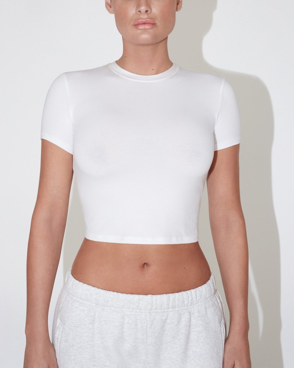 White Baby Tee – Soft Cotton Essential
