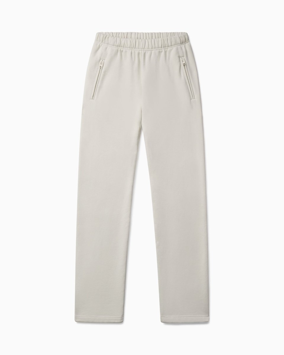 Ecru Fleece Straight Leg Pants