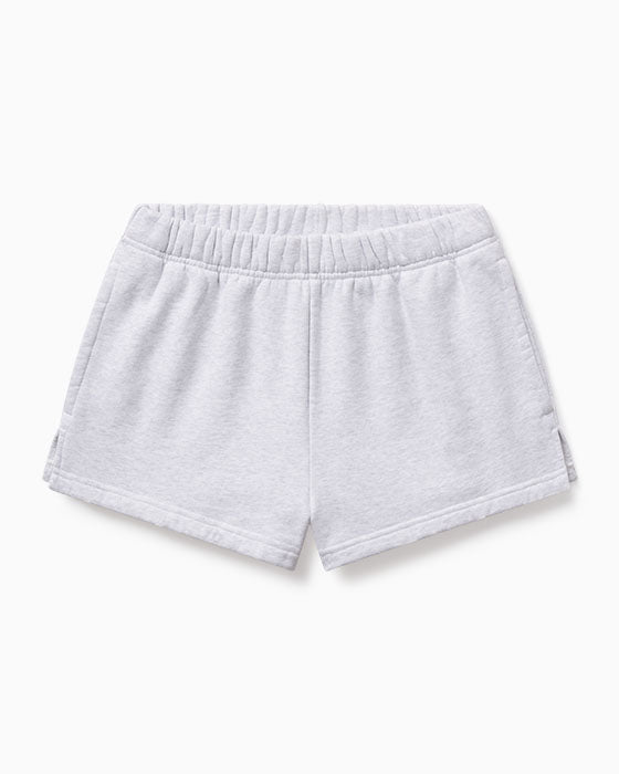 Light Grey Fleece Mini Shorts for Women