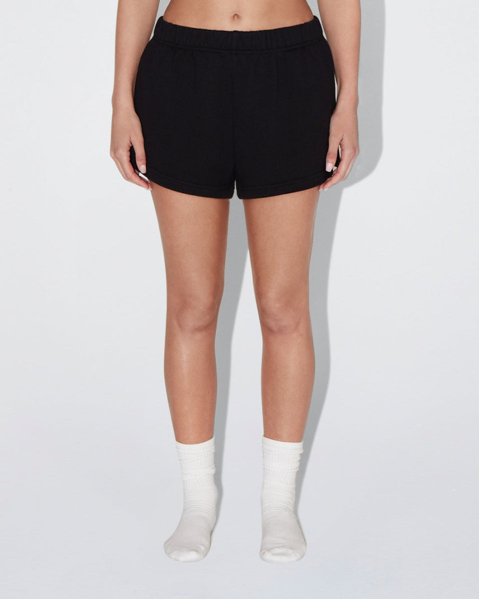 Black Fleece Mini Shorts for Women