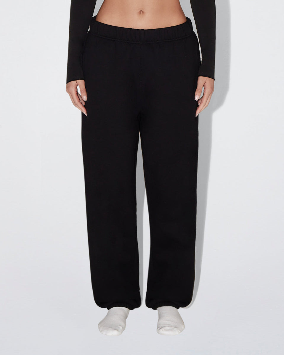Black Fleece Boyfriend Joggers for Women