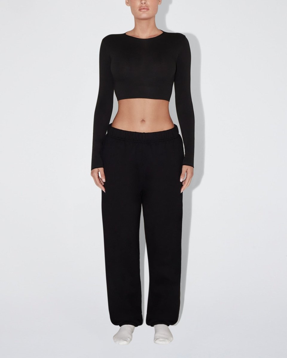 Black Fleece Boyfriend Joggers for Women