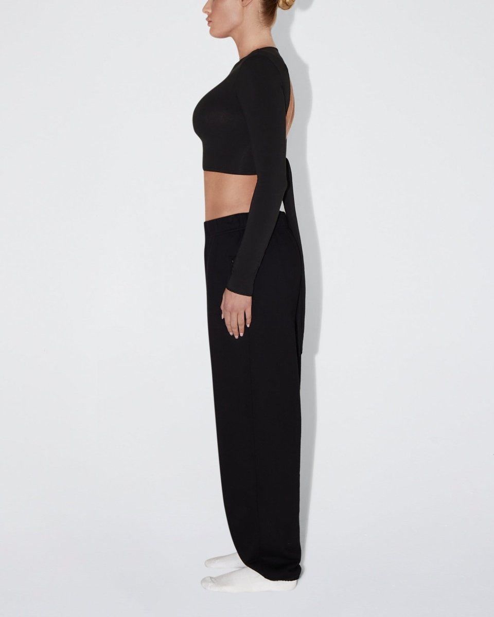Black Fleece Boyfriend Joggers for Women