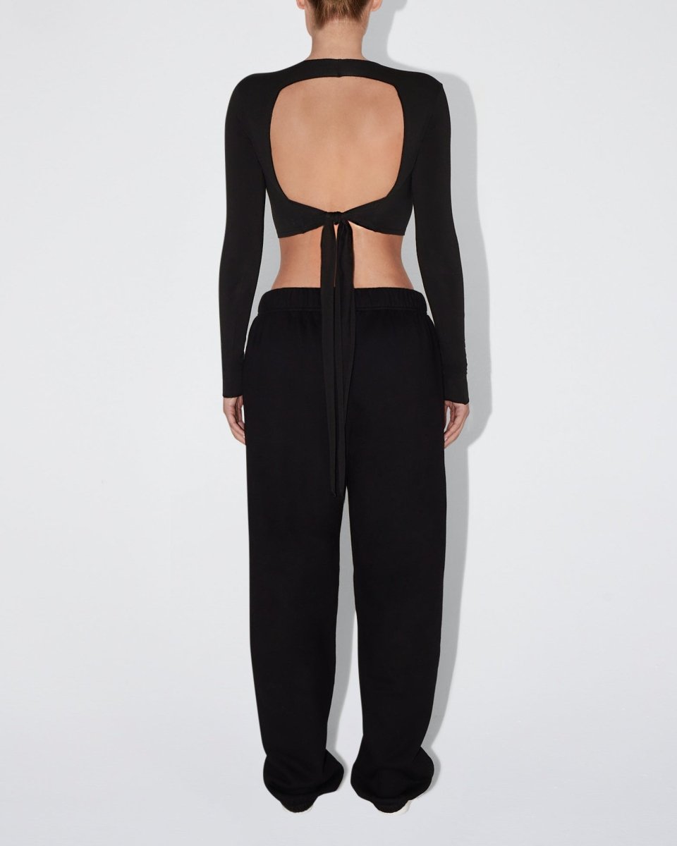 Black Fleece Boyfriend Joggers for Women