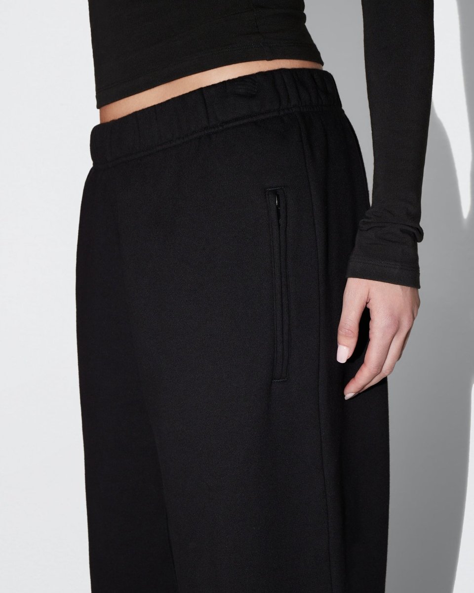 Black Fleece Boyfriend Joggers for Women