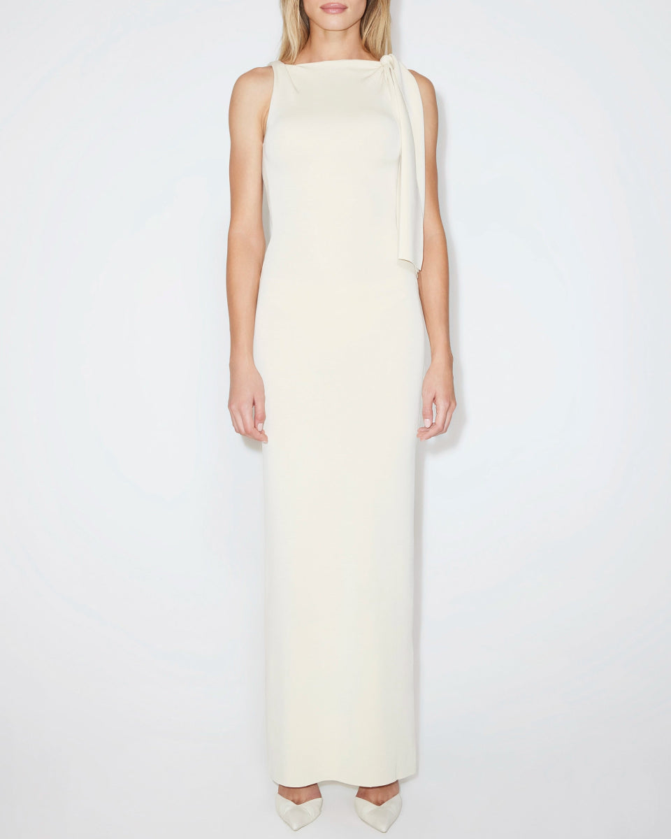 Stone Knotted Suede Stretch Maxi Dress