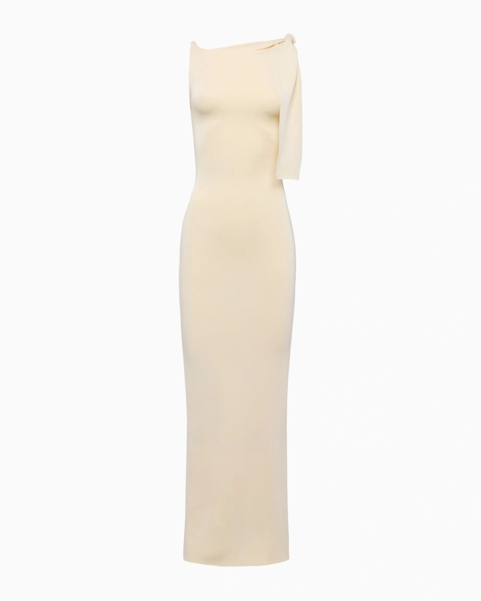 Stone Knotted Suede Stretch Maxi Dress