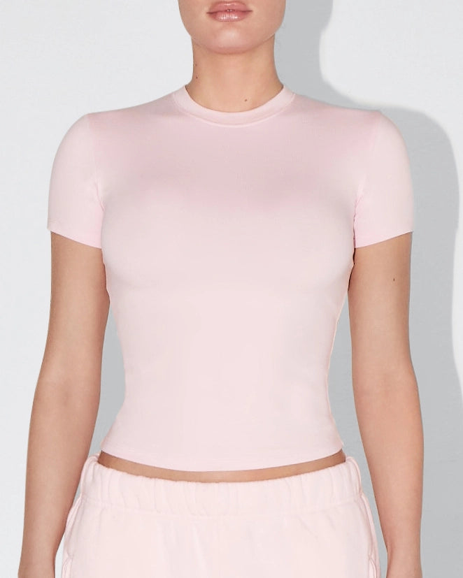Orchid Pink Mid Tee - Soft Cotton Casual Top