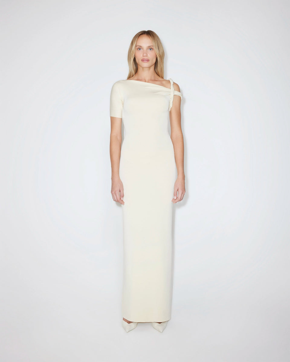 Stone Sueded Stretch Twist Maxi Dress