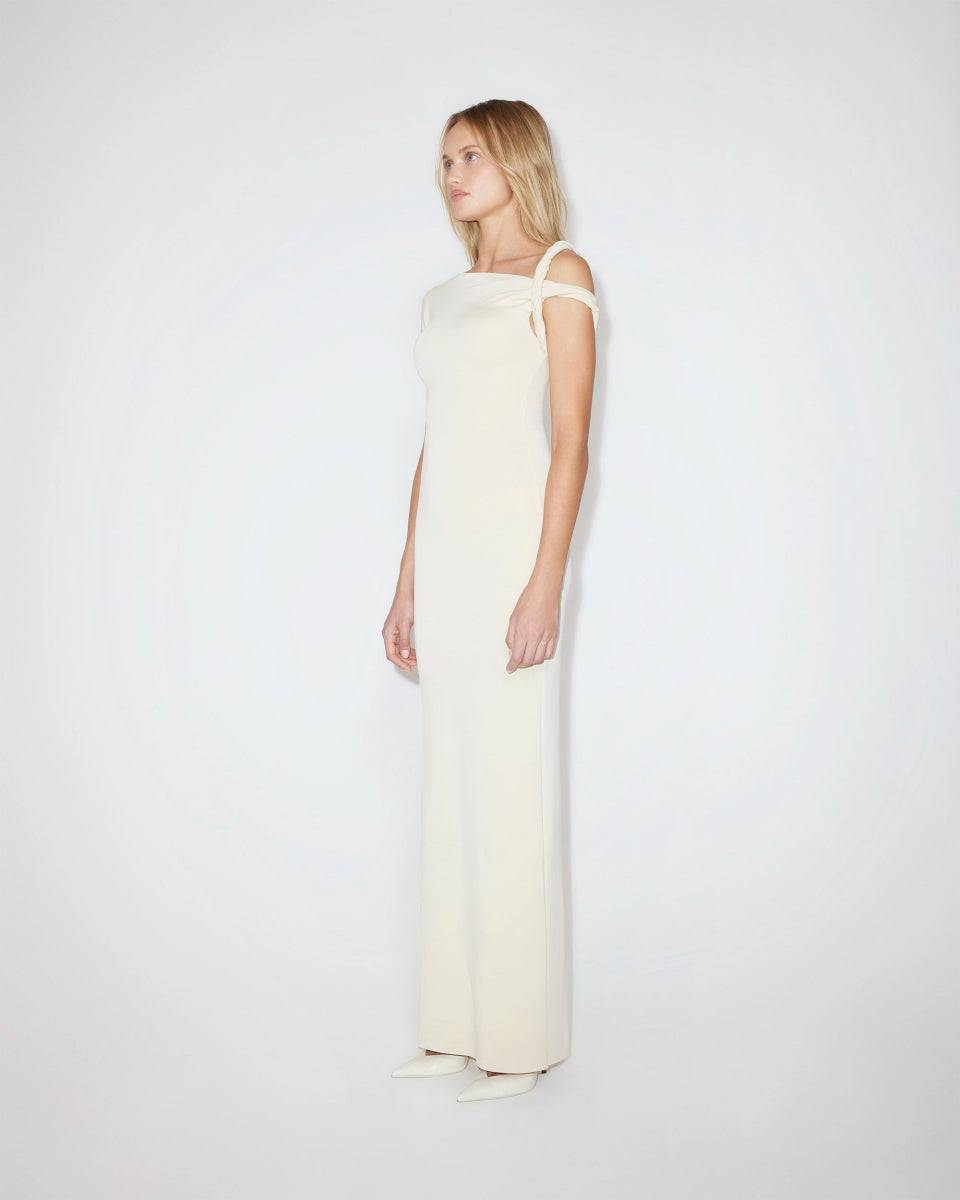 Stone Sueded Stretch Twist Maxi Dress