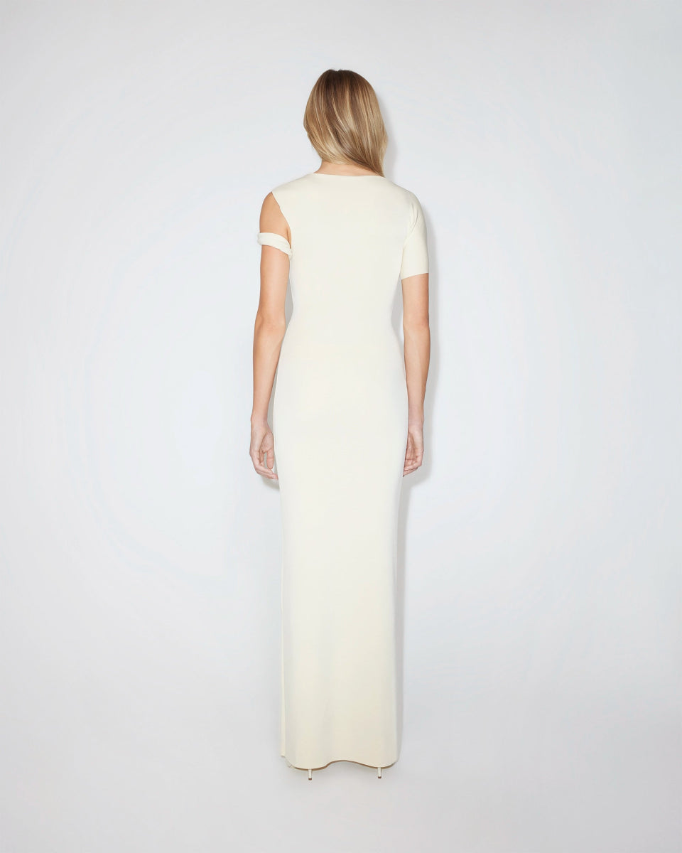 Stone Sueded Stretch Twist Maxi Dress