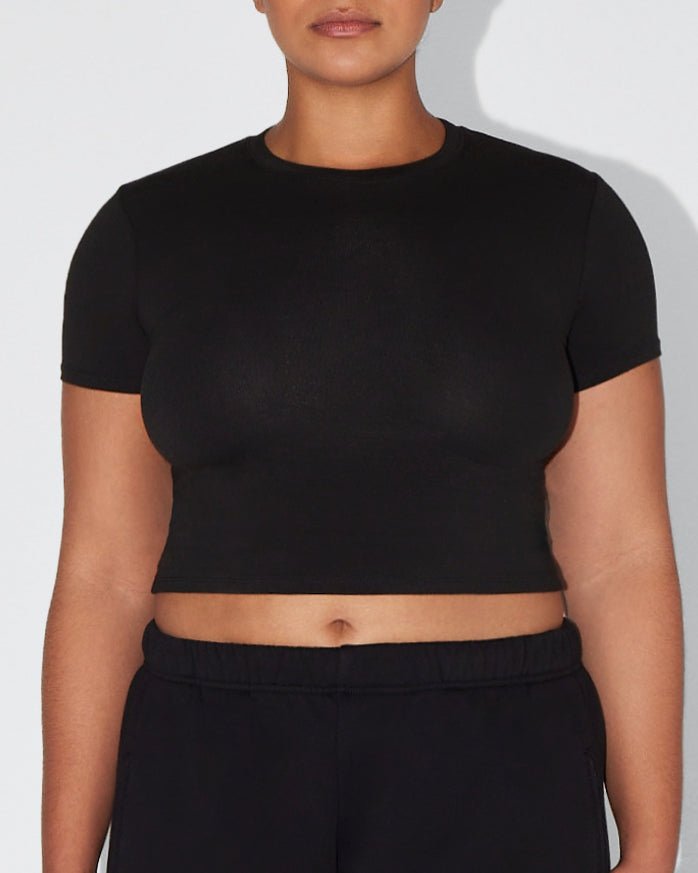 Black Baby Tee - Soft Cotton Essential