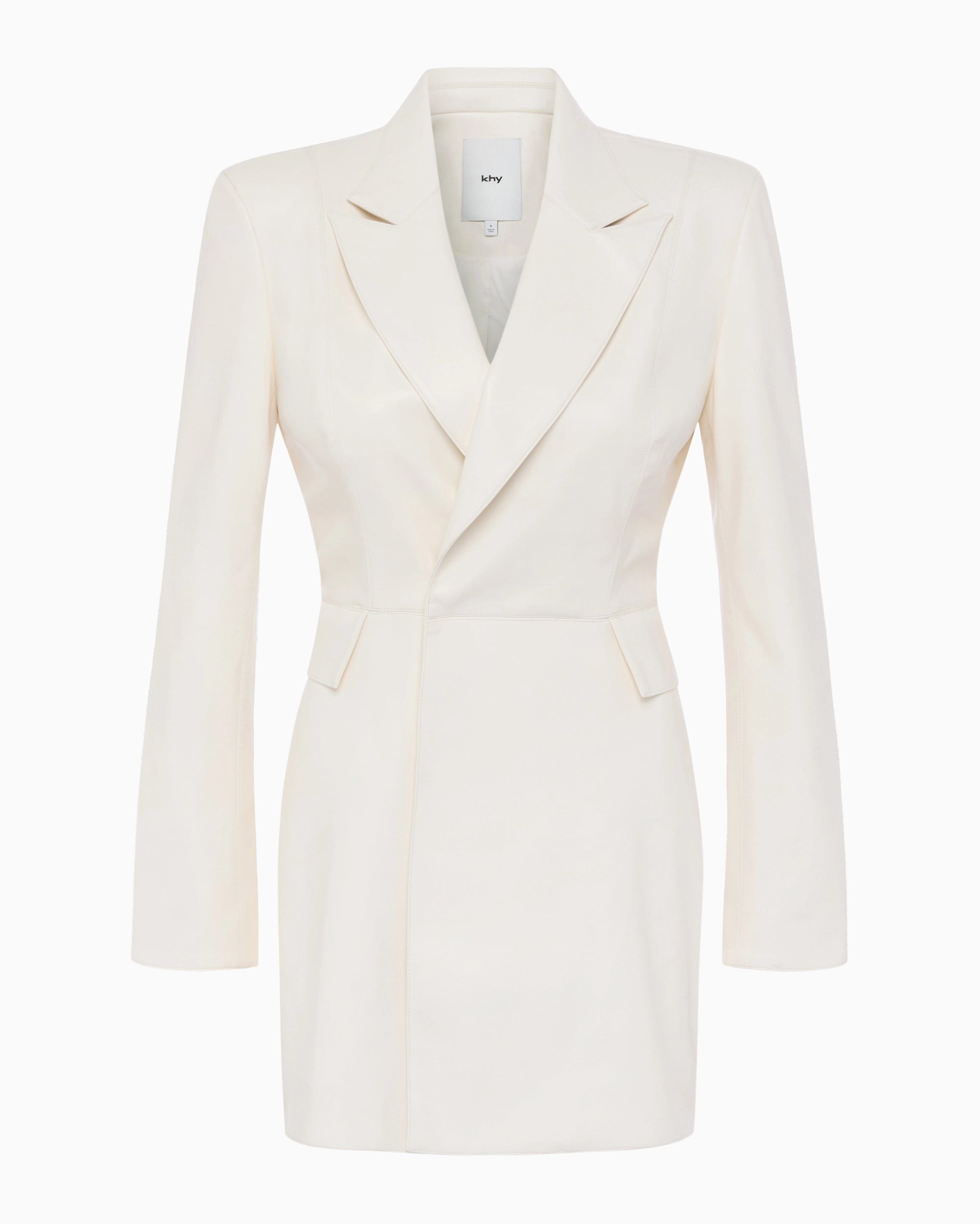 Chalk Faux Leather Blazer Dress