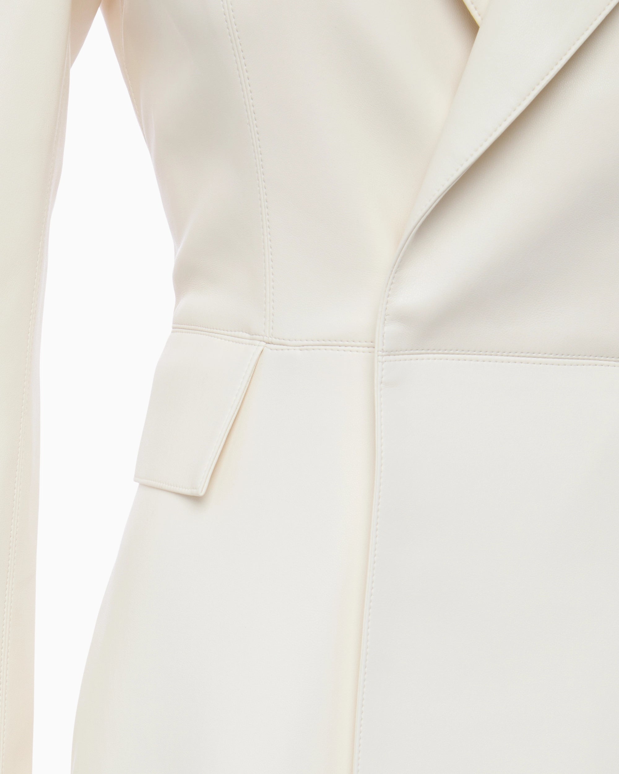 Chalk Faux Leather Blazer Dress
