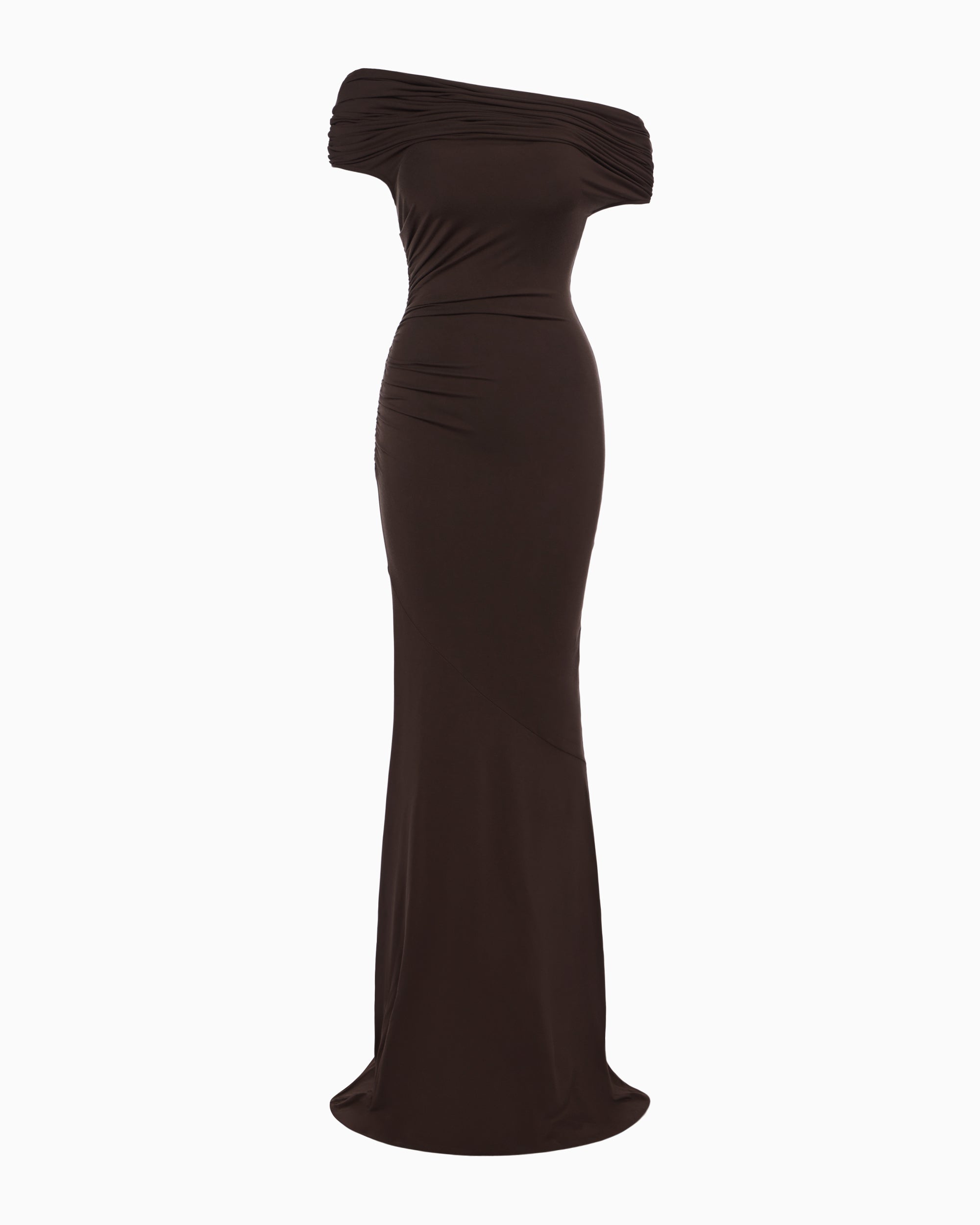 Cinder Off-Shoulder Dress - Elegant Draped Design