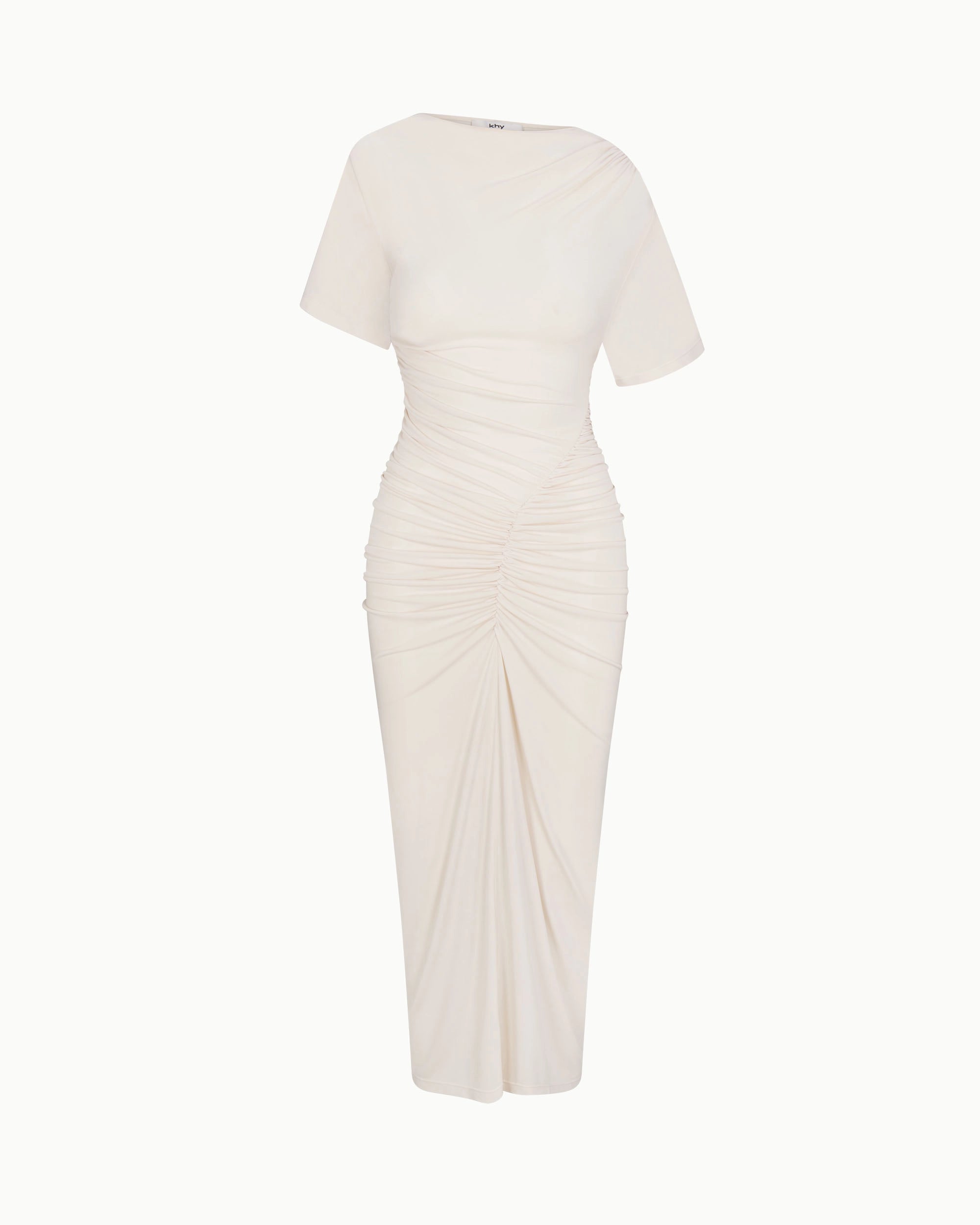 Shell Ruched Asymmetrical Dress