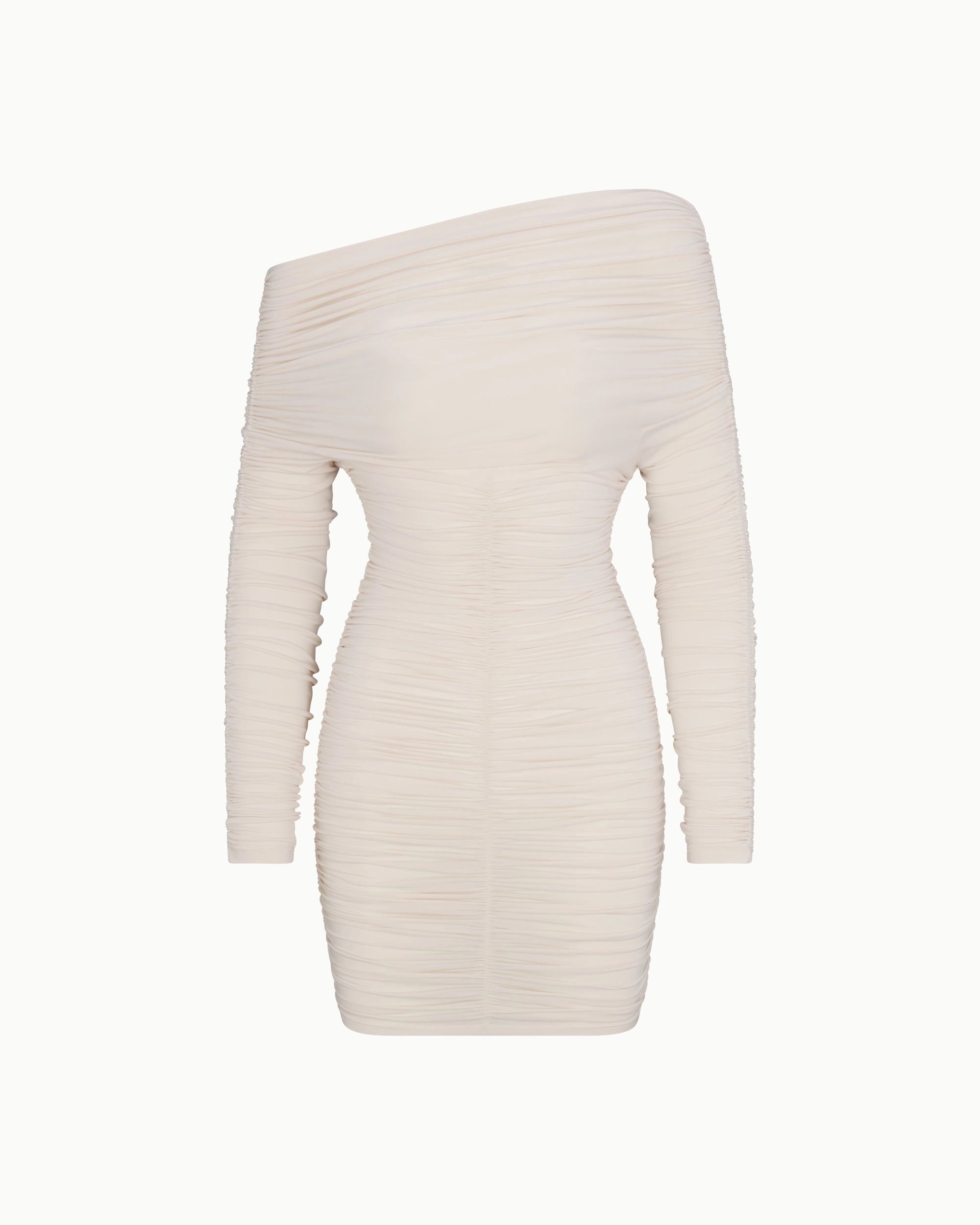 Shell Ruched Mini Dress - Long Sleeve