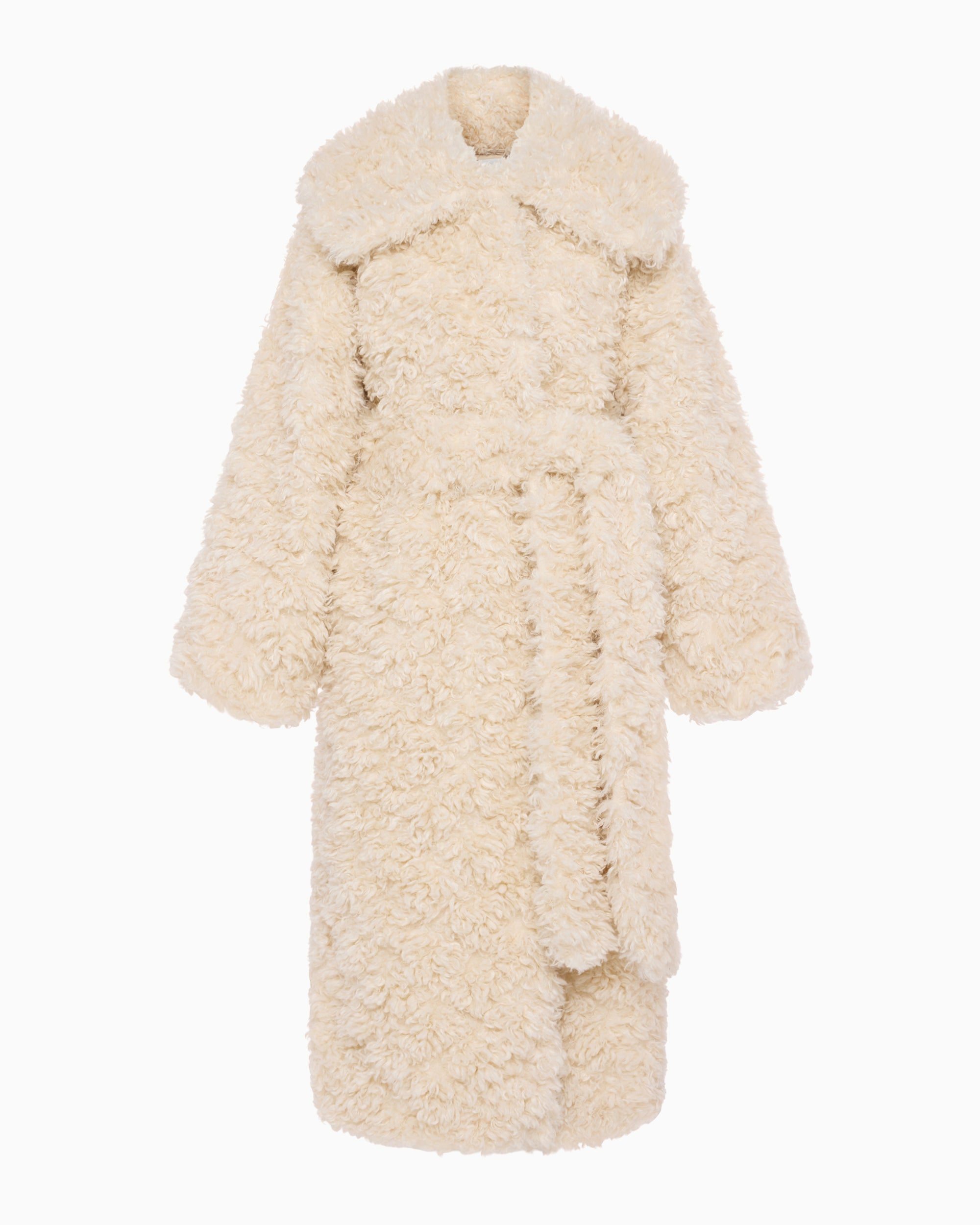 Cream Shaggy Faux Fur Oversized Winter Coat