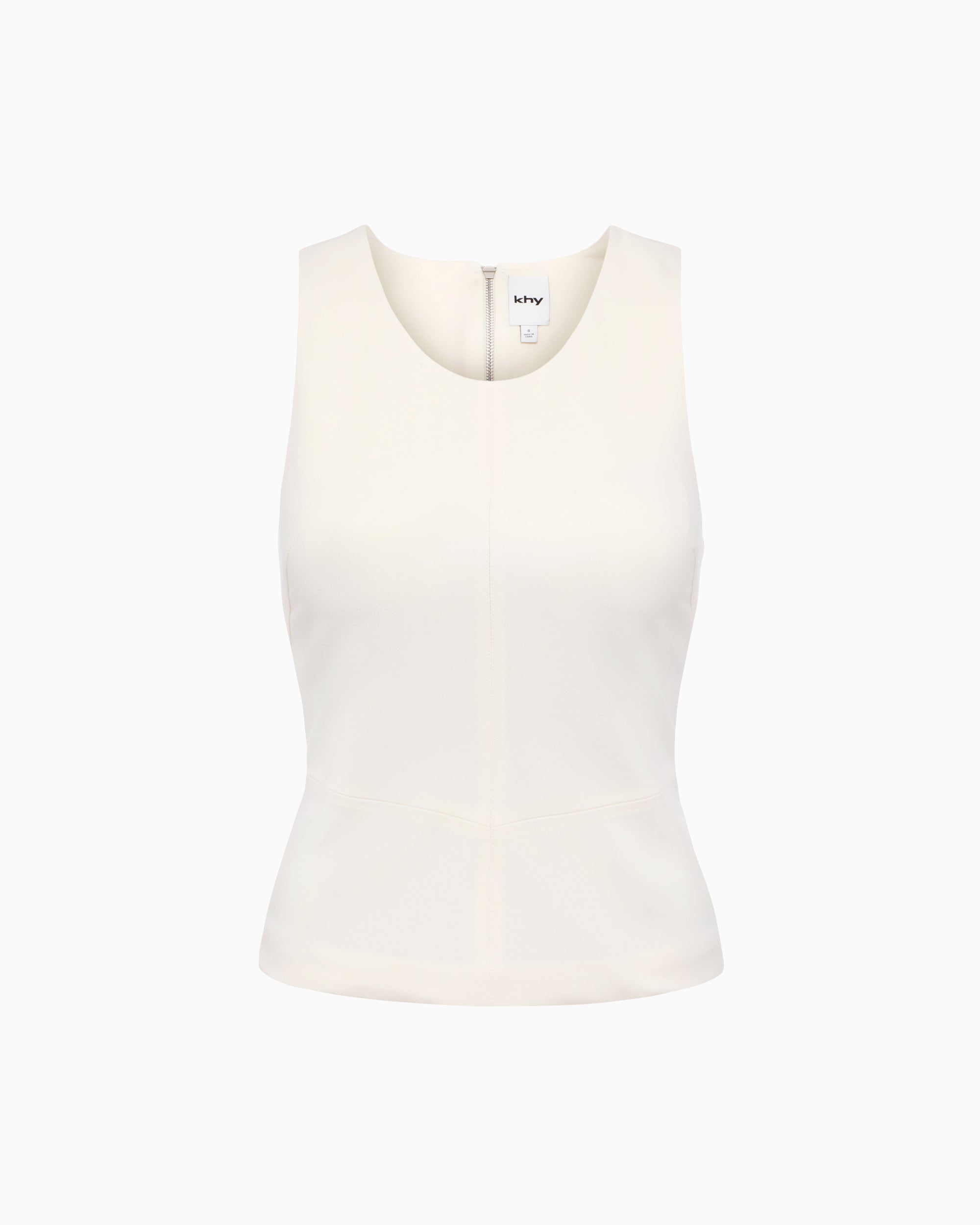 Warm White Tailored Tank Top for Women