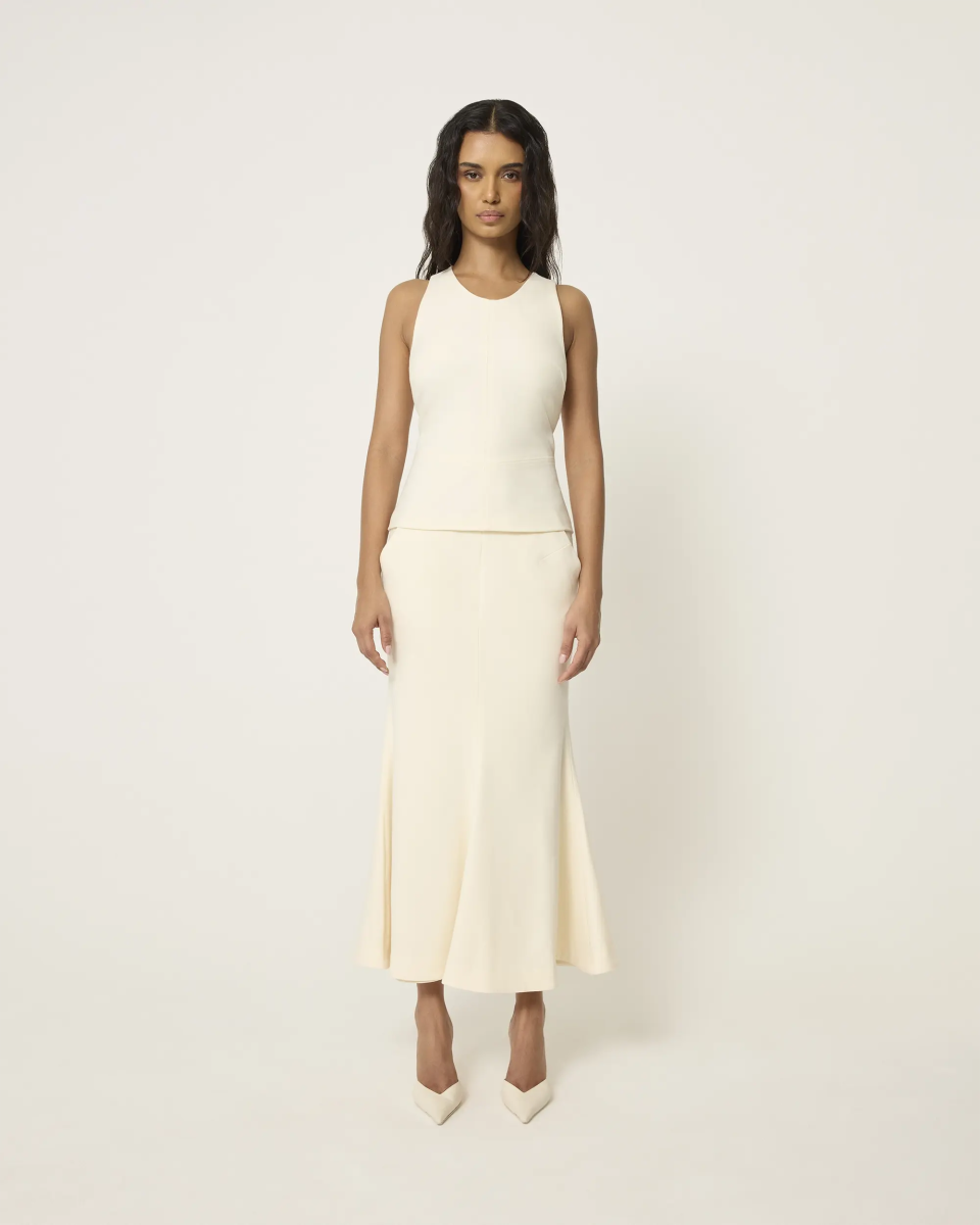 Warm White Tailored Tank Top for Women