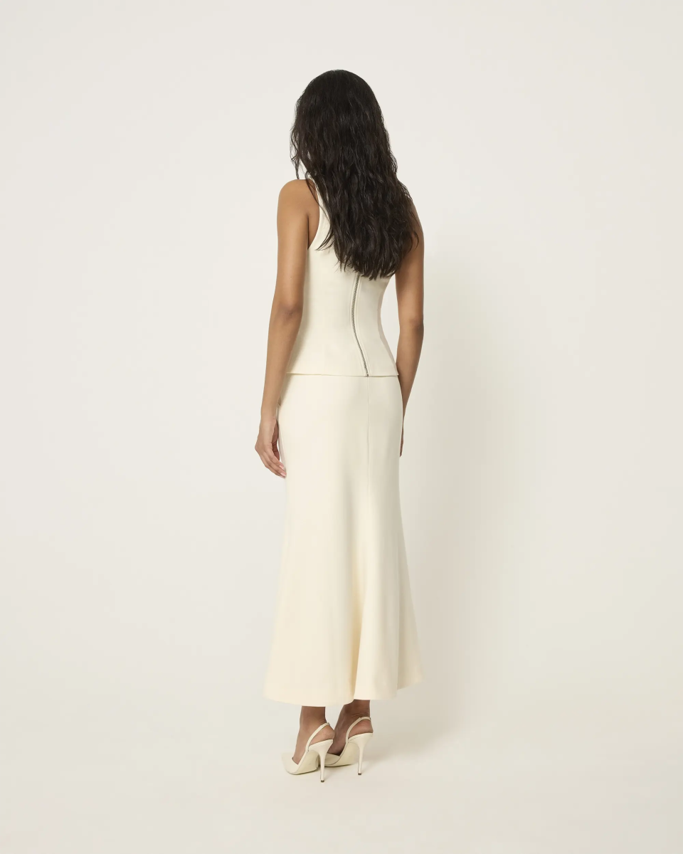 Warm White Tailored Tank Top for Women