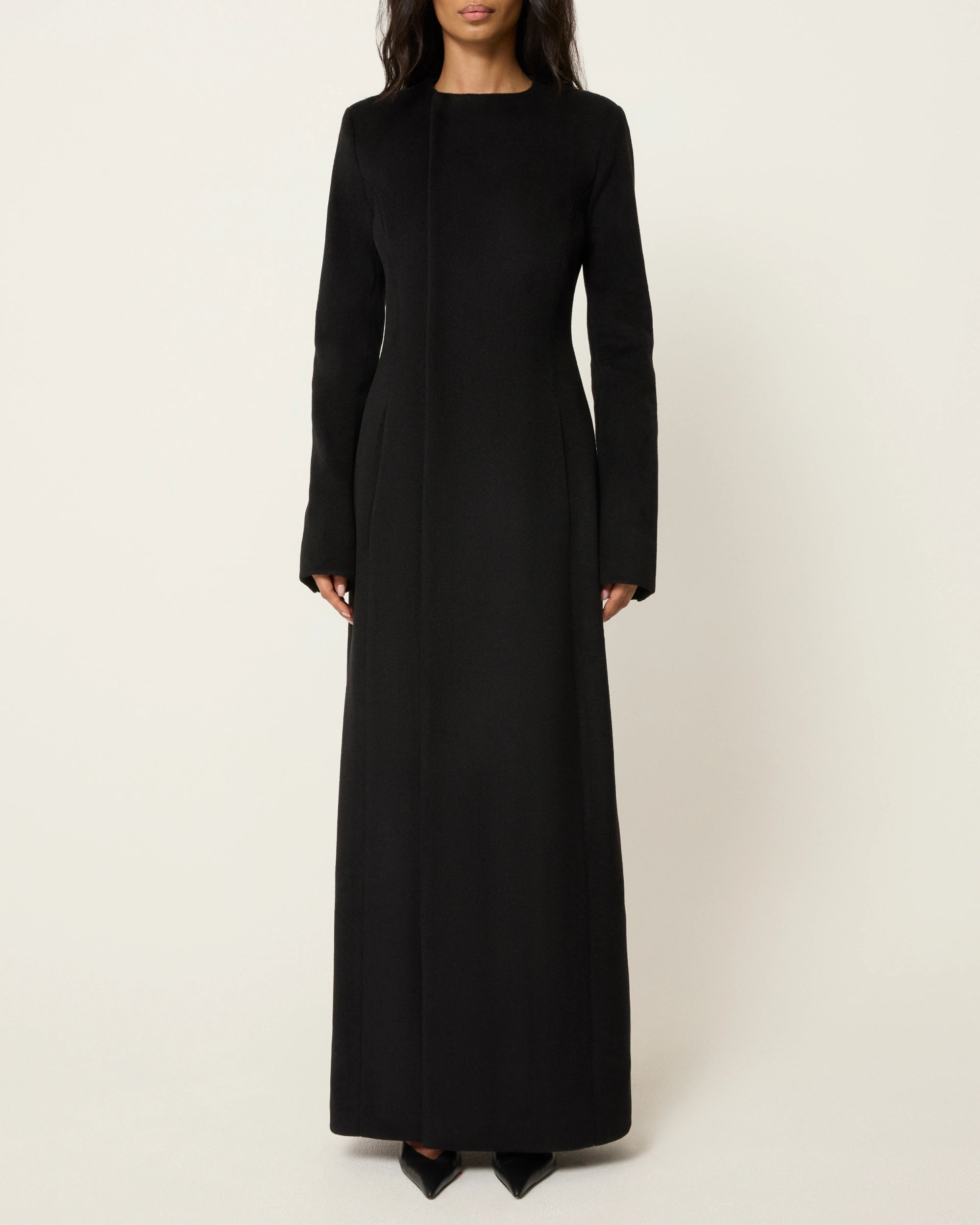 Black Tailored Long Coat for Men & Women
