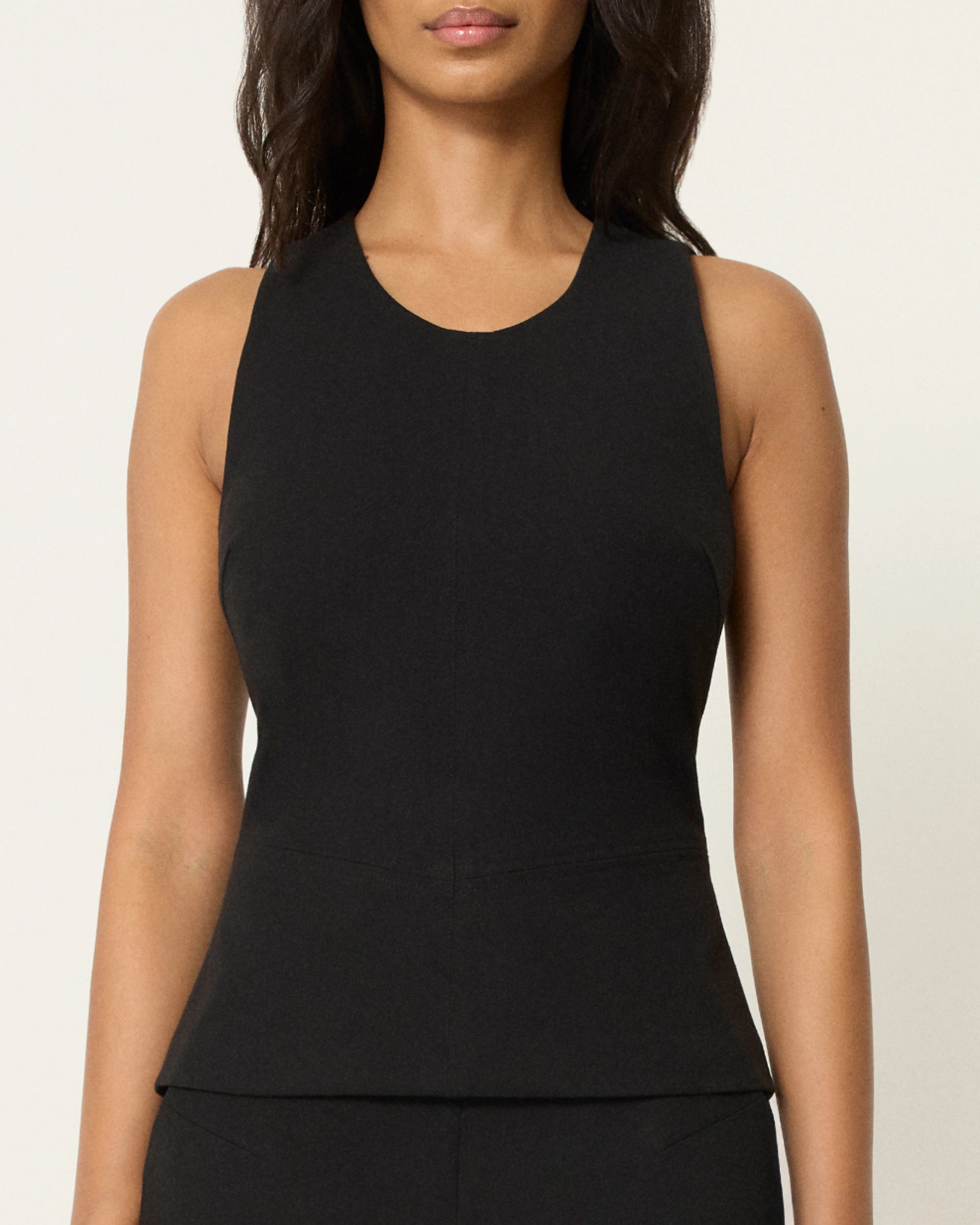 Black Tailored Tank Top for Men & Women