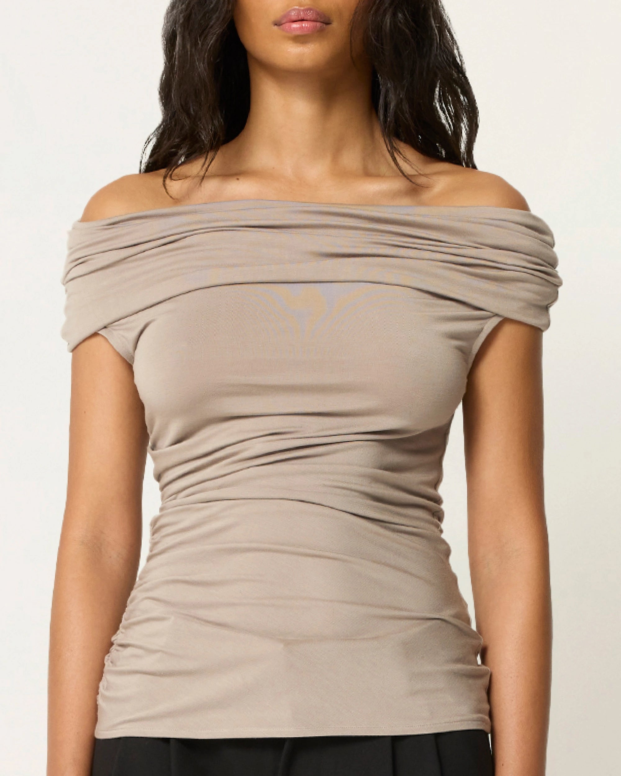 Ash Off-Shoulder Draped Top