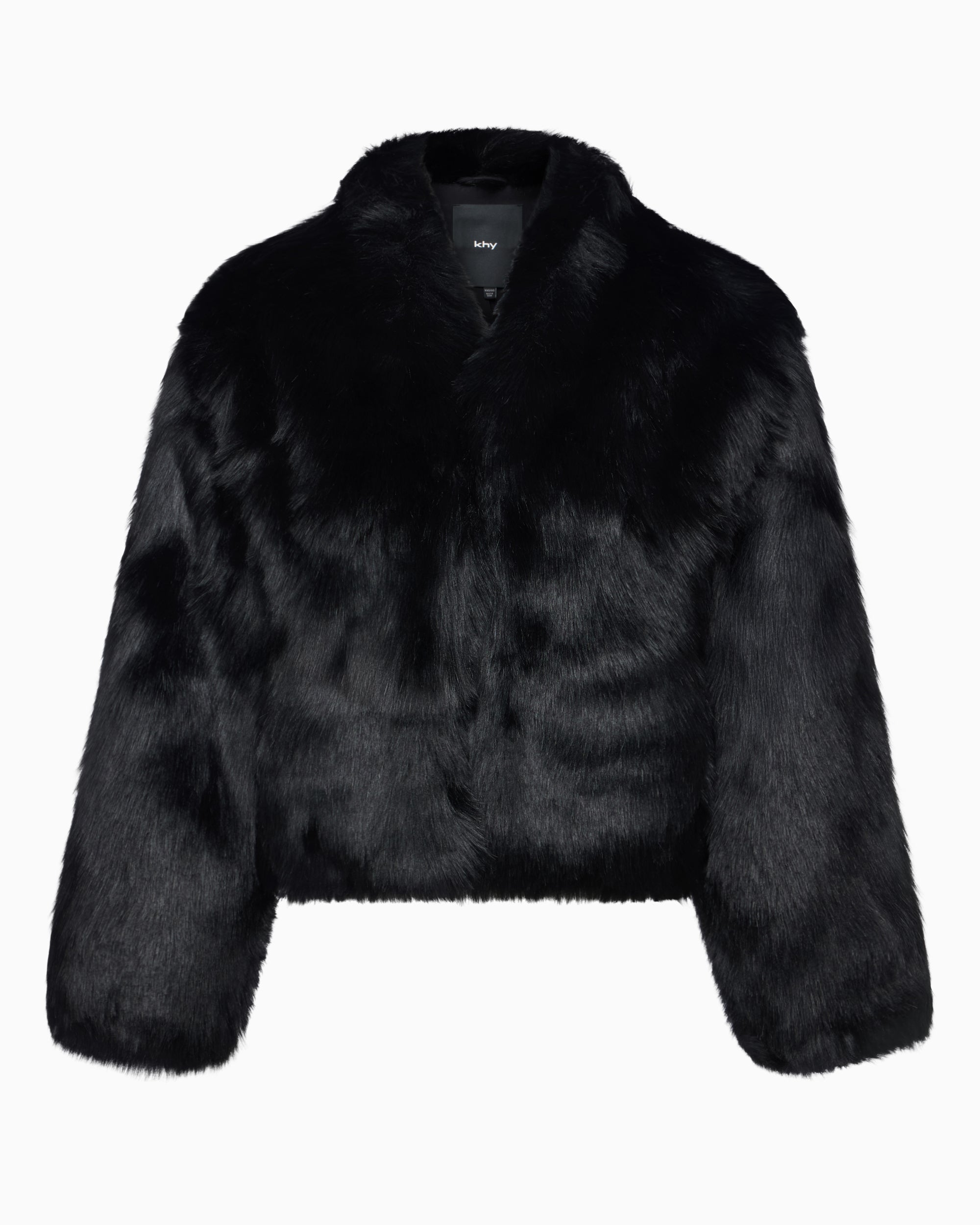 Black Faux Fur Jacket for Women